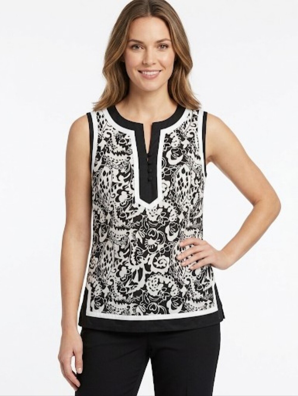 Saint Tropez West Monochrome Floral Blouse